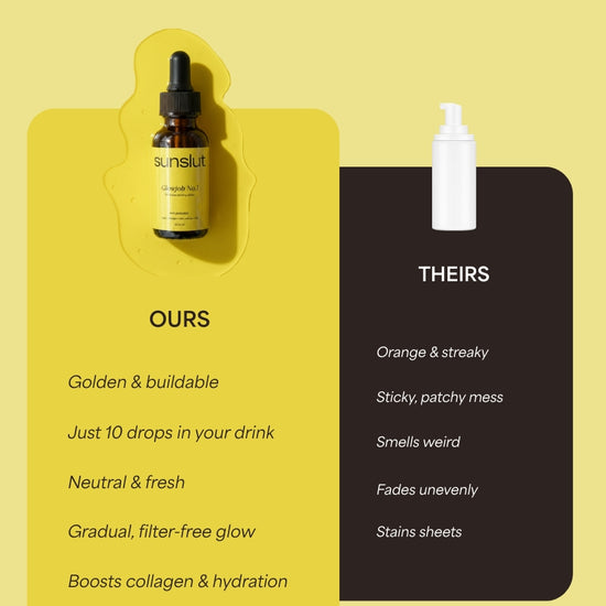 Ours glows. Theirs streaks. Sunslut Glowjob No.1 wins the tan-off.